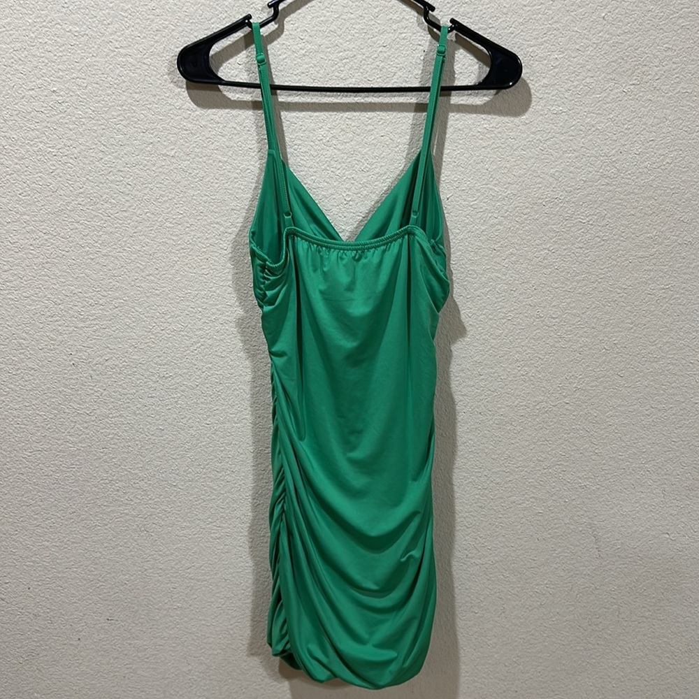 Green Ruched Dress - Picture 3 of 5
